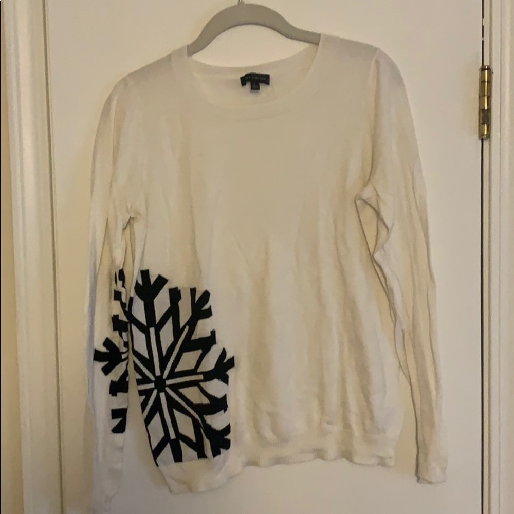 The Limited cream sweater with black snowflake